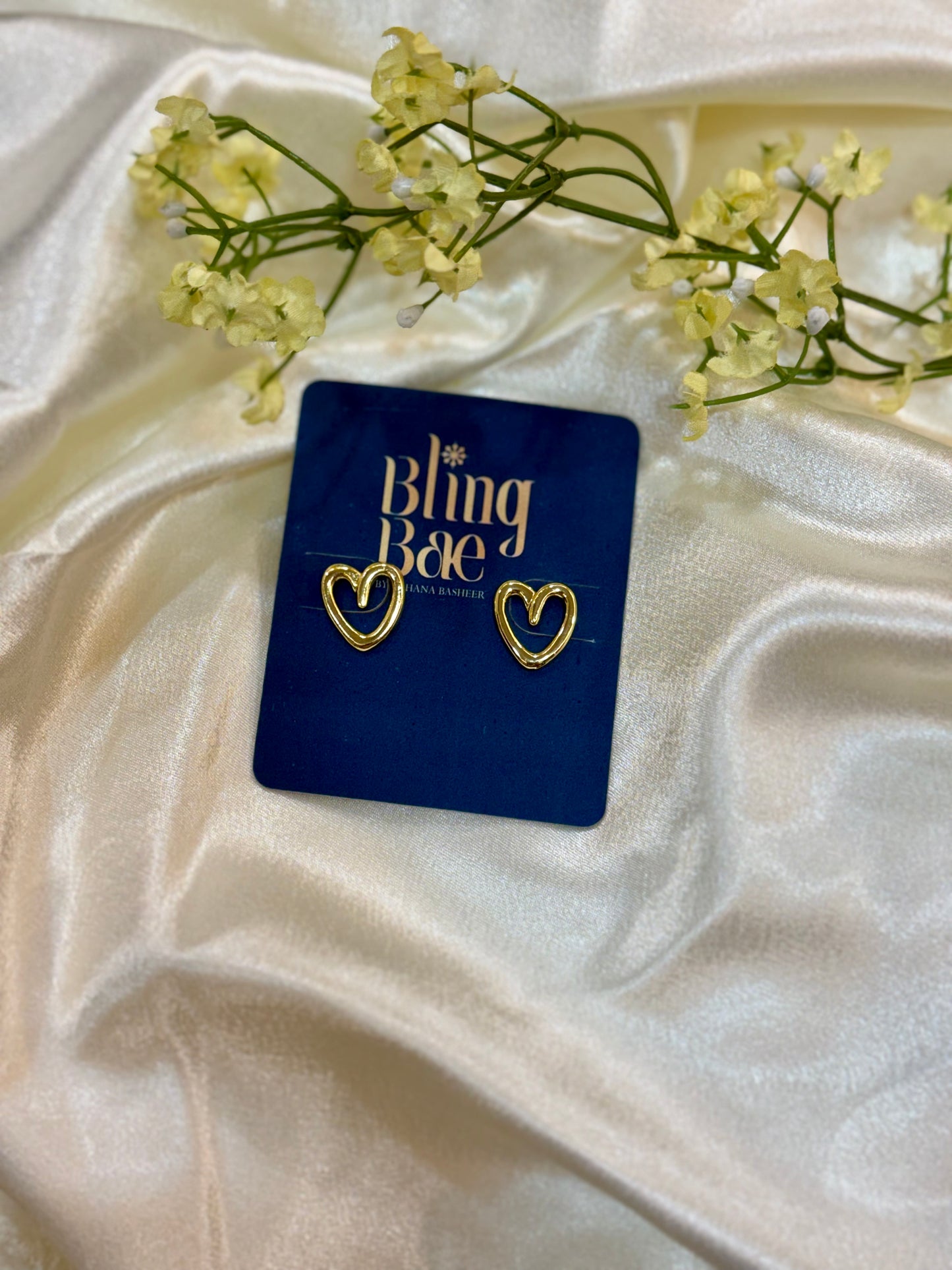 Gold Heart Hoop Earrings