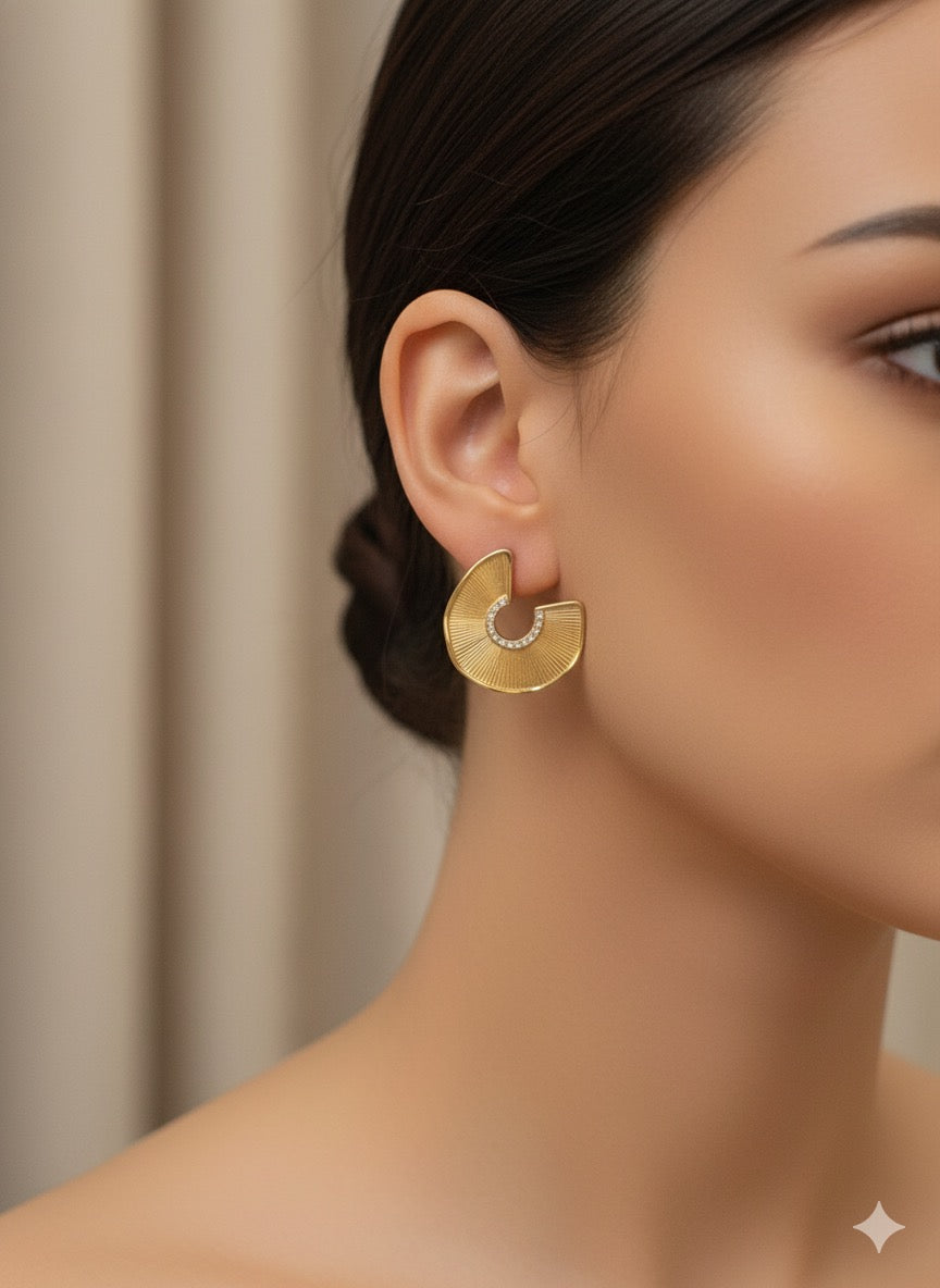 Radiant Semi-Circle Stud Earrings