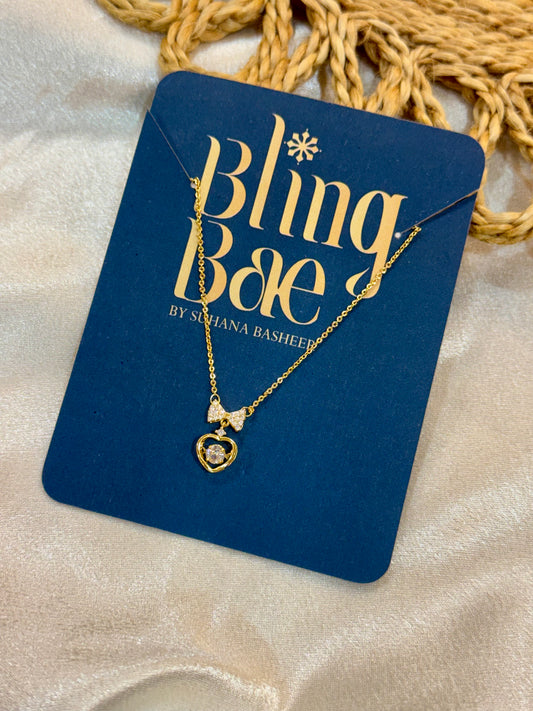 Sweetheart Bow Pendant With Chain