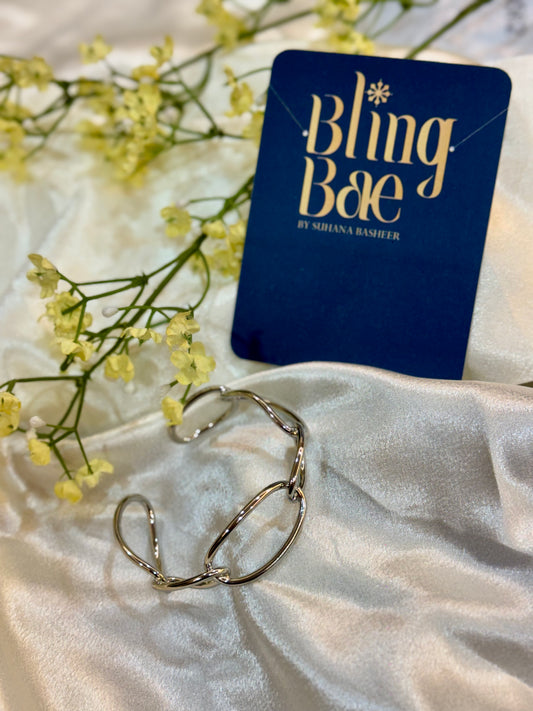Oval Link Bracelet Silver Colour
