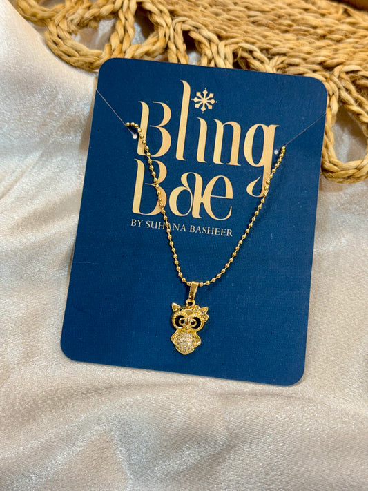 Ball Chain Owl Pendant