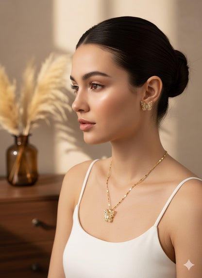 Pave Butterfly Jewelry Set