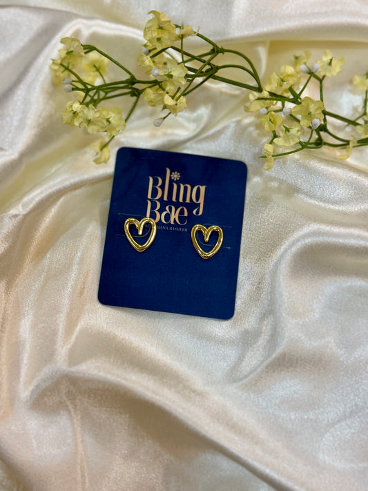 Gold Heart Hoop Earrings