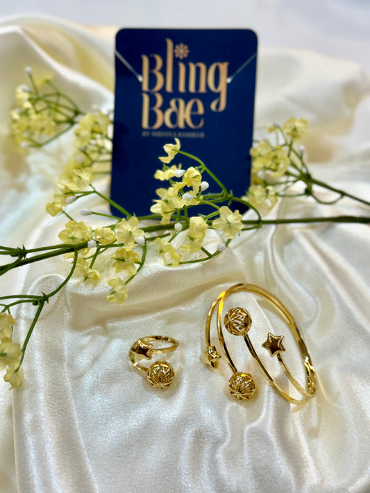 Open Cuff Bangle and Ring Set