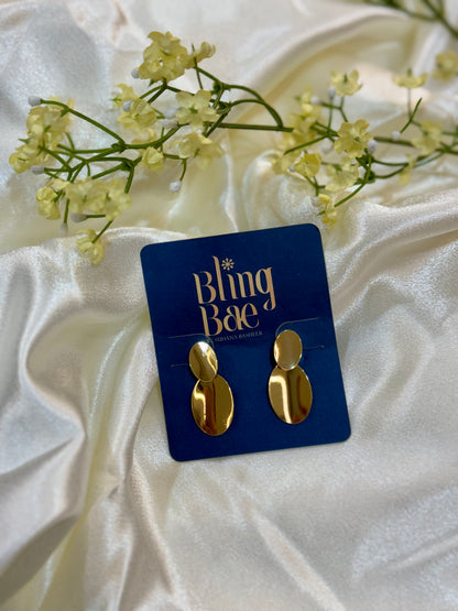 Double Disc Drop Earrings