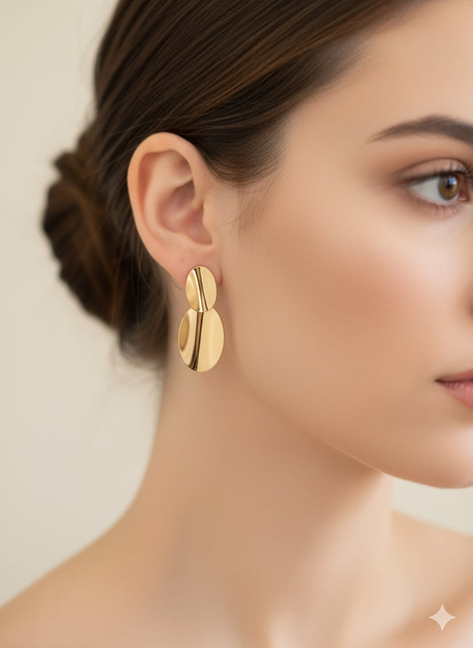 Double Disc Drop Earrings