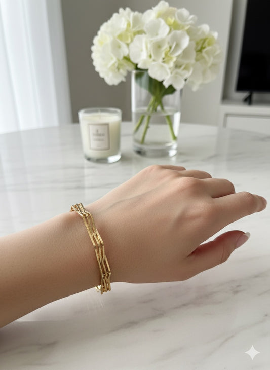 Geometric Hexagon Cuff Bangle
