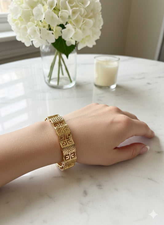 Openwork Geometric Bangle