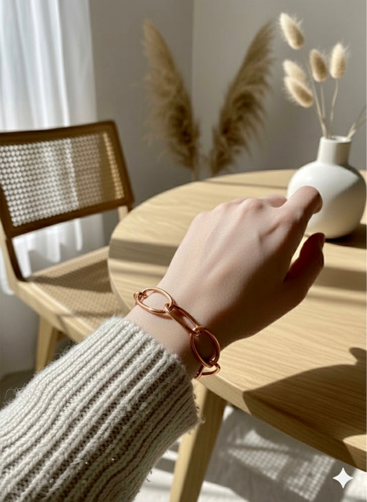 Oval Link Bracelet Rose Gold Colour