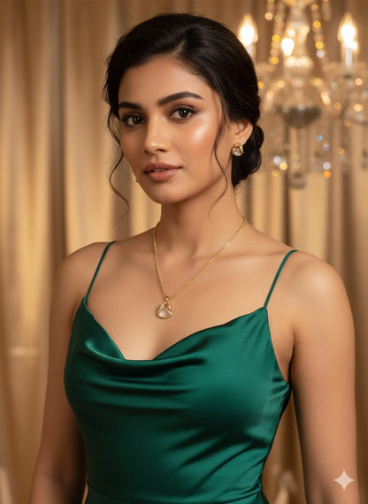Whisper Heart Necklace And Earrings Set