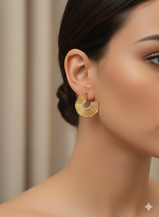 Radiant Semi-Circle Stud Earrings