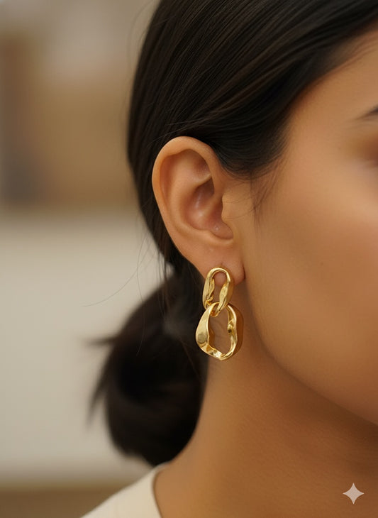 Asymmetric Chain Drops Earrings