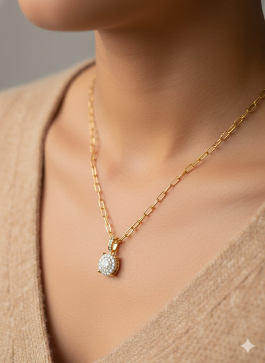 The Diamond Cluster Solitaire Necklace