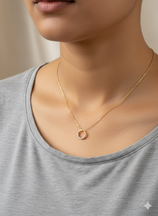 Pave Harmony Pendant With Chain