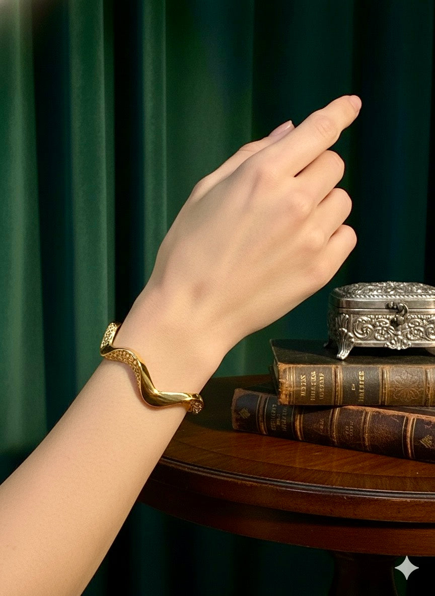 Abstract Wave Cuff Bracelet