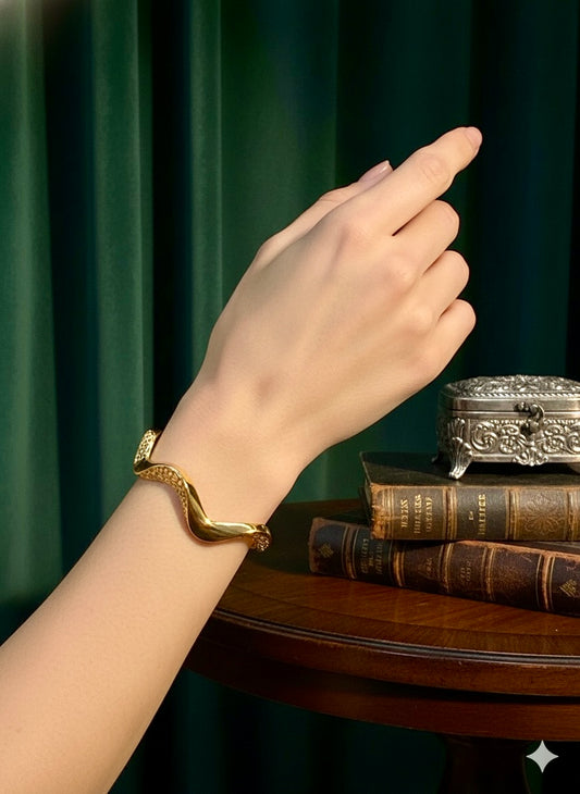 Abstract Wave Cuff Bracelet